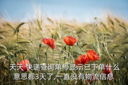  天天 快遞查詢單號(hào)顯示已下單什么意思都3天了,一直沒有物流信息