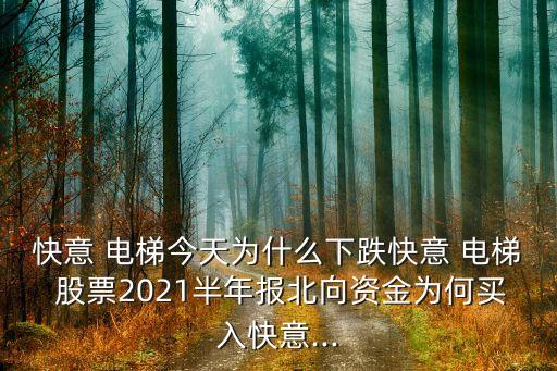 快意 電梯今天為什么下跌快意 電梯 股票2021半年報(bào)北向資金為何買(mǎi)入快意...