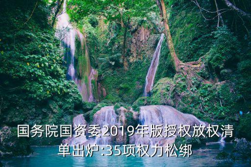 國務(wù)院國資委2019年版授權(quán)放權(quán)清單出爐:35項權(quán)力松綁