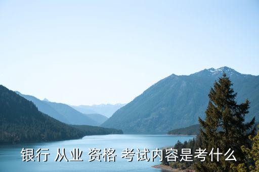 銀行 從業(yè) 資格 考試內容是考什么
