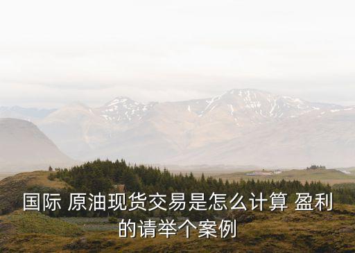 國際 原油現(xiàn)貨交易是怎么計(jì)算 盈利的請舉個案例