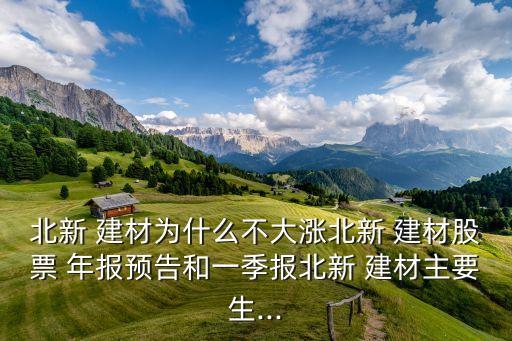 北新 建材為什么不大漲北新 建材股票 年報預(yù)告和一季報北新 建材主要生...