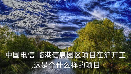中國(guó)電信 臨港信息園區(qū)項(xiàng)目在滬開工,這是個(gè)什么樣的項(xiàng)目