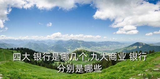 四大 銀行是哪幾個(gè),九大商業(yè) 銀行分別是哪些