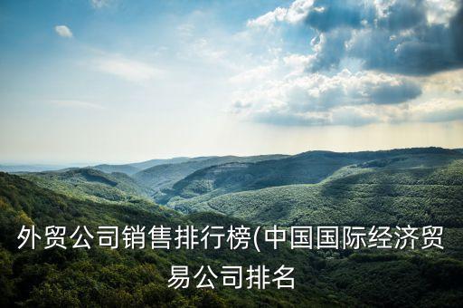 外貿公司銷售排行榜(中國國際經(jīng)濟貿易公司排名