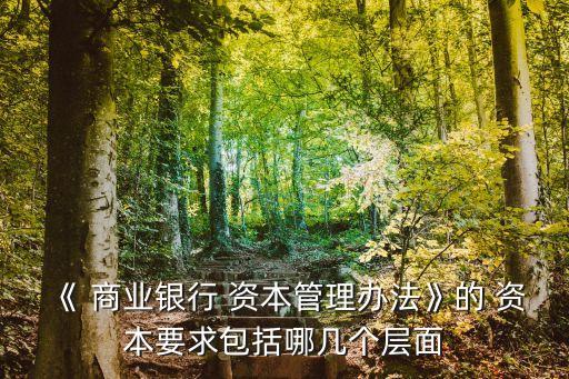《 商業(yè)銀行 資本管理辦法》的 資本要求包括哪幾個(gè)層面