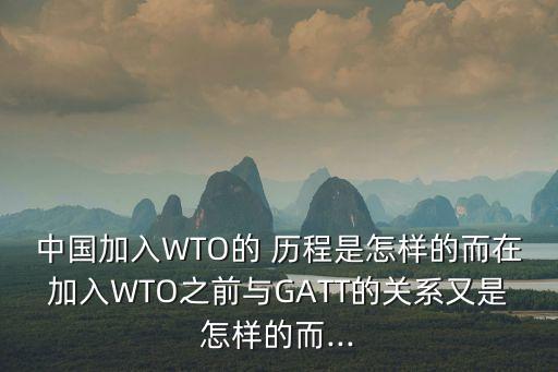 中國(guó)加入WTO的 歷程是怎樣的而在加入WTO之前與GATT的關(guān)系又是怎樣的而...