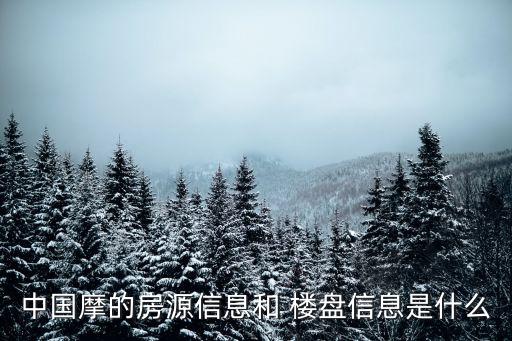 中國摩的房源信息和 樓盤信息是什么