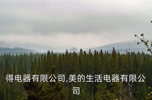 可美得電器有限公司,美的生活電器有限公司