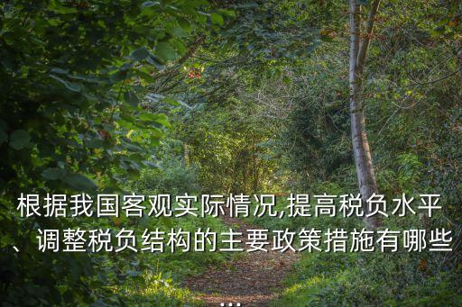 根據(jù)我國客觀實際情況,提高稅負水平、調(diào)整稅負結(jié)構(gòu)的主要政策措施有哪些...