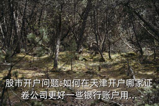股市開(kāi)戶(hù)問(wèn)題:如何在天津開(kāi)戶(hù)哪家證卷公司更好一些銀行賬戶(hù)用...