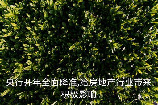 央行開年全面降準(zhǔn),給房地產(chǎn)行業(yè)帶來(lái)積極影響