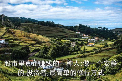 股市里真正賺錢的一種人:做一個(gè)安靜的 投資者,最簡(jiǎn)單的修行方式