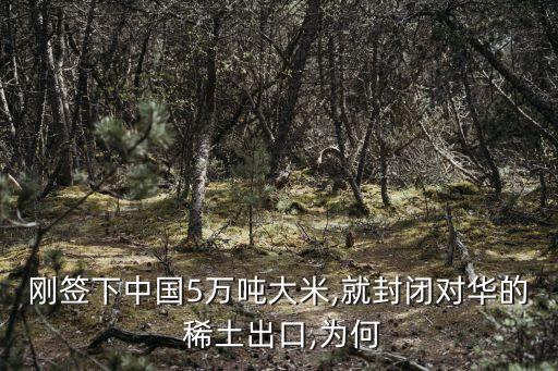 剛簽下中國5萬噸大米,就封閉對華的 稀土出口,為何