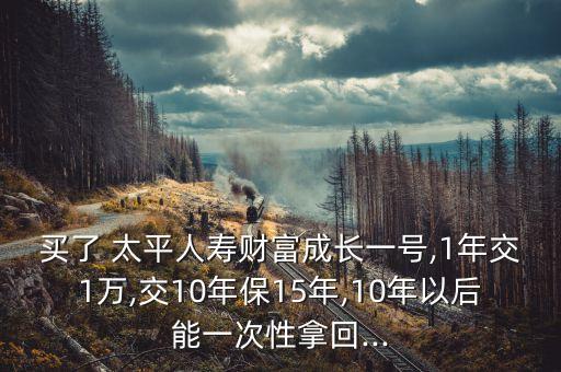 買了 太平人壽財(cái)富成長(zhǎng)一號(hào),1年交1萬(wàn),交10年保15年,10年以后能一次性拿回...