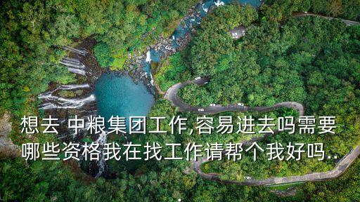 想去 中糧集團(tuán)工作,容易進(jìn)去嗎需要哪些資格我在找工作請幫個我好嗎...
