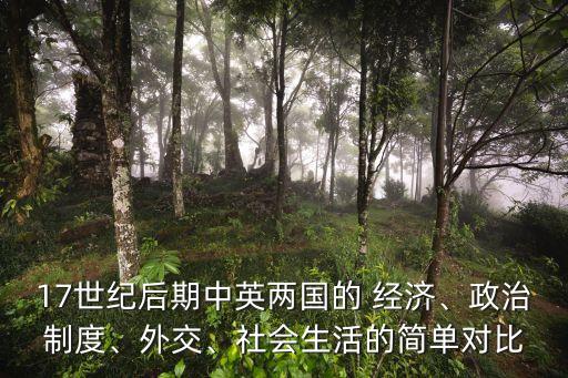 17世紀(jì)后期中英兩國(guó)的 經(jīng)濟(jì)、政治制度、外交、社會(huì)生活的簡(jiǎn)單對(duì)比