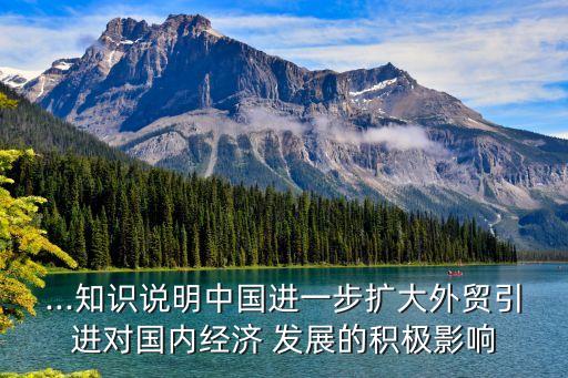 ...知識說明中國進(jìn)一步擴(kuò)大外貿(mào)引進(jìn)對國內(nèi)經(jīng)濟(jì) 發(fā)展的積極影響