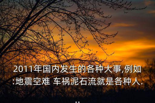 2011年國內發(fā)生的各種大事,例如:地震空難 車禍泥石流就是各種人...