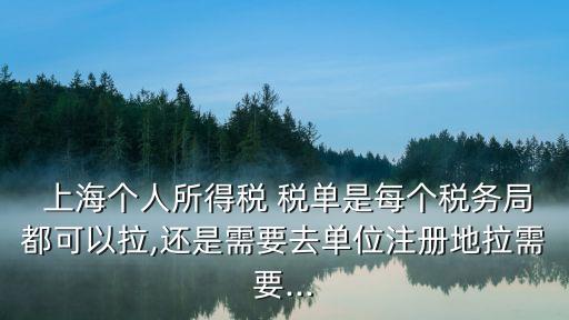  上海個人所得稅 稅單是每個稅務局都可以拉,還是需要去單位注冊地拉需要...