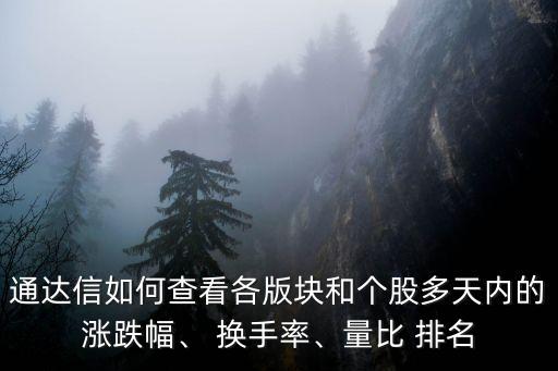 通達信如何查看各版塊和個股多天內(nèi)的漲跌幅、 換手率、量比 排名