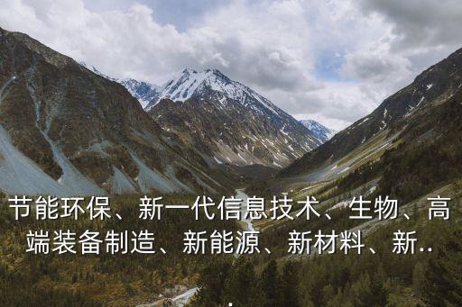節(jié)能環(huán)保、新一代信息技術(shù)、生物、高端裝備制造、新能源、新材料、新...