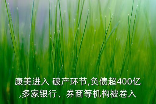 康美進入 破產(chǎn)環(huán)節(jié),負債超400億,多家銀行、券商等機構被卷入