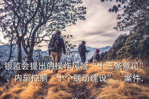 銀監(jiān)會提出的操作風(fēng)險(xiǎn)“十三條意見”、內(nèi)部控制“十個聯(lián)動建設(shè)”、案件...