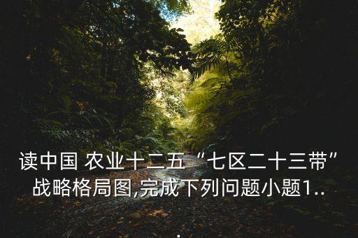 讀中國 農業(yè)十二五“七區(qū)二十三帶”戰(zhàn)略格局圖,完成下列問題小題1...
