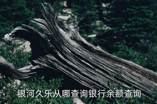  銀河久樂(lè)從哪查詢銀行余額查詢