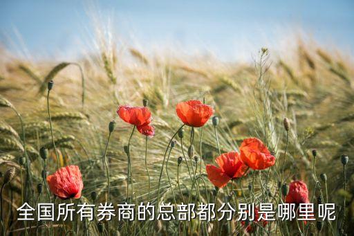 全國所有券商的總部都分別是哪里呢