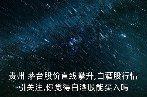 貴州 茅臺(tái)股價(jià)直線攀升,白酒股行情引關(guān)注,你覺(jué)得白酒股能買(mǎi)入嗎