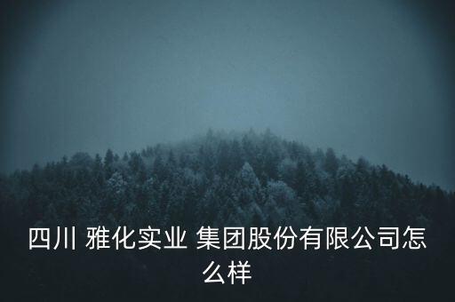 四川 雅化實業(yè) 集團(tuán)股份有限公司怎么樣