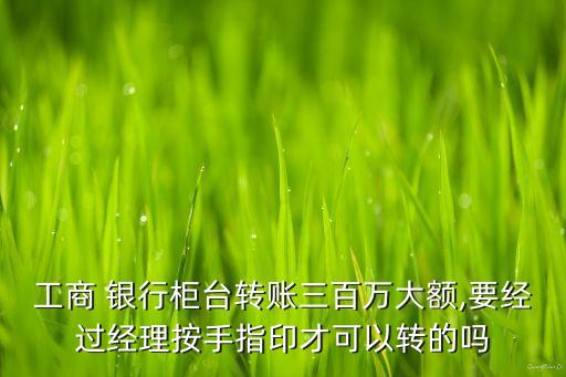 工商 銀行柜臺轉(zhuǎn)賬三百萬大額,要經(jīng)過經(jīng)理按手指印才可以轉(zhuǎn)的嗎