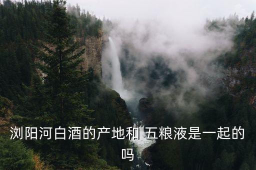 瀏陽河白酒的產地和 五糧液是一起的嗎