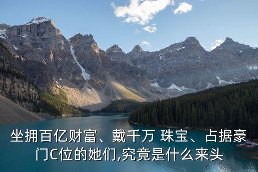 坐擁百億財(cái)富、戴千萬(wàn) 珠寶、占據(jù)豪門(mén)C位的她們,究竟是什么來(lái)頭