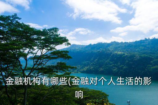 金融機(jī)構(gòu)有哪些(金融對個(gè)人生活的影響