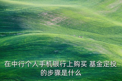 在中行個人手機銀行上購買 基金定投的步驟是什么