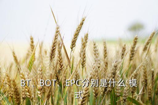 BT、BOT、EPC分別是什么 模式