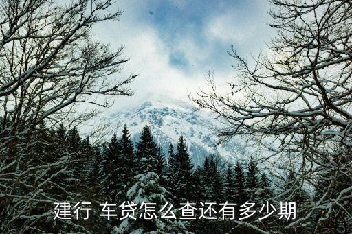 建行 車(chē)貸怎么查還有多少期