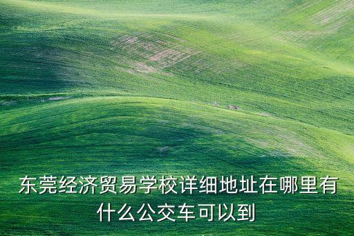  東莞經濟貿易學校詳細地址在哪里有什么公交車可以到