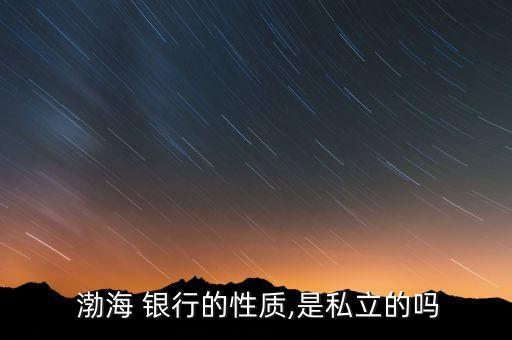 渤海 銀行的性質,是私立的嗎