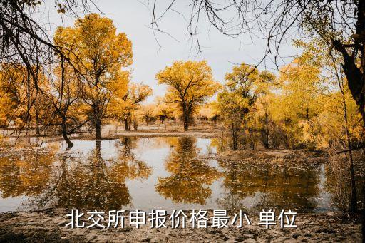北交所申報價格最小 單位