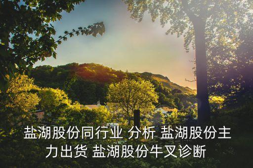  鹽湖股份同行業(yè) 分析 鹽湖股份主力出貨 鹽湖股份牛叉診斷