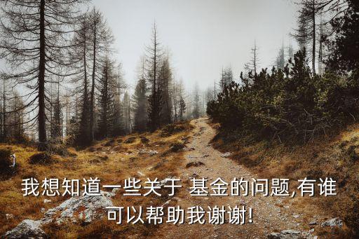 我想知道一些關(guān)于 基金的問(wèn)題,有誰(shuí)可以幫助我謝謝!