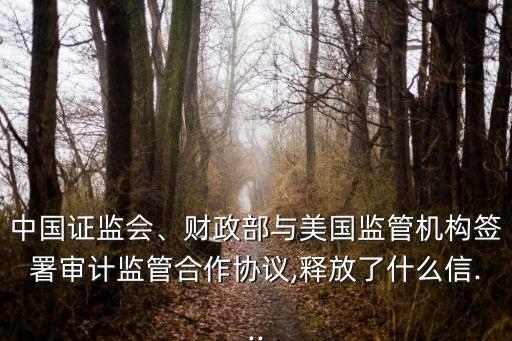 中國證監(jiān)會、財政部與美國監(jiān)管機構簽署審計監(jiān)管合作協(xié)議,釋放了什么信...