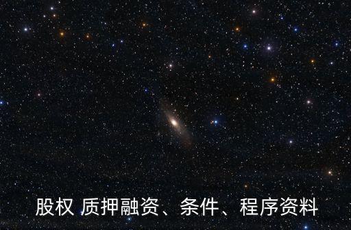  股權(quán) 質(zhì)押融資、條件、程序資料