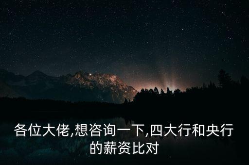 各位大佬,想咨詢(xún)一下,四大行和央行的薪資比對(duì)