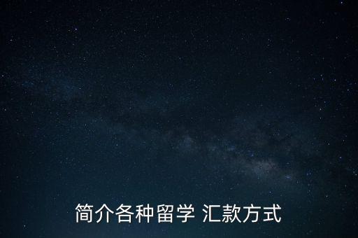 簡(jiǎn)介各種留學(xué) 匯款方式