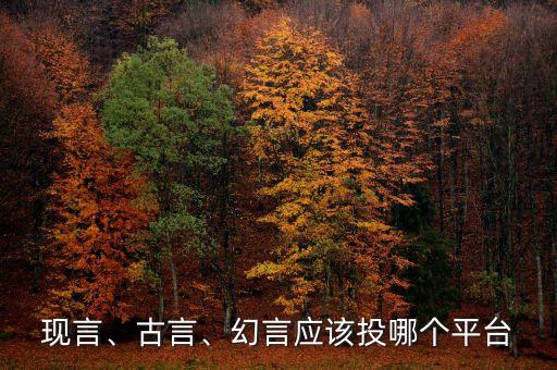 現(xiàn)言、古言、幻言應該投哪個平臺